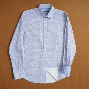 Bugatchi Mens Shirt Button Up Long Sleeve Blue
